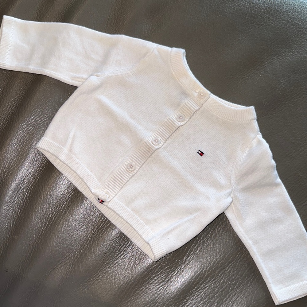Tommy Hilfiger white button down cardigan